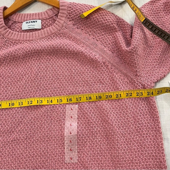 Old Navy Womens Cotton Blend Knit Crew Neck Pullover Sweater Pink L NWT - Picture 9 of 12